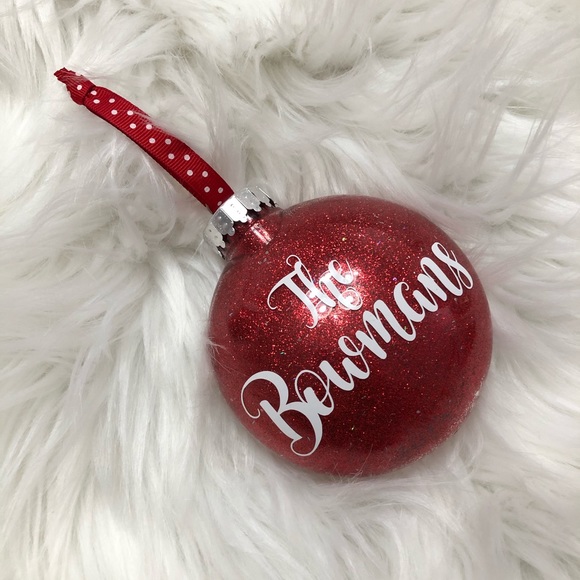 Other - Christmas ornament 4” custom red glitter